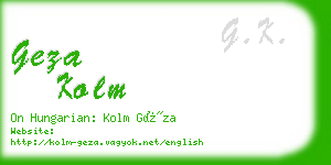 geza kolm business card